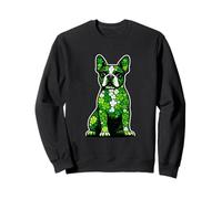 St. Patrick's Day Boston Terrier Lucky Shamrock Boston Dog Sweatshirt