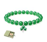 St. Patrick's Day bracelets exclusively for ladies/girls, accompanied by a design card, featuring Irish green clover pattern earrings, and St. Patrick's Day gift, festival costume, and party accessory