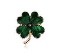 St.Patrick's Day Brooches for Women Dainty Crystal Four Leaf Lapel Pin Shamrock Hat Brooch Pins Irish Enamel Brooches Irish Holiday Costume Accessory Jewelry, Large, Alloy Steel, cubic zirconia