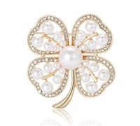 St.Patrick's Day Brooches for Women Dainty Crystal Four Leaf Lapel Pin Shamrock Hat Brooch Pins Irish Enamel Brooches Irish Holiday Costume Accessory Jewelry, Large, Alloy Steel, cubic zirconia
