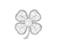 St.Patrick's Day Brooches for Women Dainty Crystal Four Leaf Lapel Pin Shamrock Hat Brooch Pins Irish Enamel Brooches Irish Holiday Costume Accessory Jewelry, Large, Alloy Steel, cubic zirconia