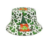 St. Patrick's Day Bucket Hat for Women and Men, Green Cap Ireland Shamrock Accessories Double-Sided Reversible Hats Lucky Clover Sun Caps Lightweight Fancy Dress Costume Accessory for Travel Party