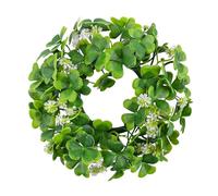 St Patrick's Day Candle Ring Wreath for Irish Themed Dining Table Cabinet Decorations (Green, 20X20CM)