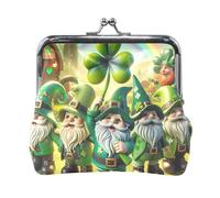 St Patrick's Day Capybara Coin Purse Kiss Lock Change Purse, Coin Wallet for Women, 4.5" X 4.1", St Patrick's Day Gnomes Rainbow, One Size, St Patrick's Day Gnomes Rainbow