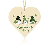 St Patricks Day Cards Saying Happy St Patrick's Day-Irish Day Cards Wooden Heart Hanging Plaque with Shamrock for Best Friend, Husband, Wife, Brother, Sister St Patricks Day Accessories Decorations
