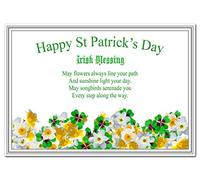 St Patricks Day Cards - Special Happy St. Patrick's Patriotic Greeting - 17th March - Luxury Size - Irish Ireland theme - Unusual Design - Blank inside to write own message