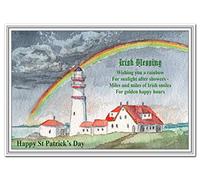 St Patricks Day Cards - Special Happy St. Patrick's Patriotic Greeting - 17th March - Luxury Size - Irish Ireland theme - Unusual Design - Blank inside to write own message