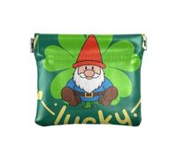 St. Patrick's Day Cartoon Cutie Dwarf Women's Leather Coin Change Purse Fancy Clasp Wallet Card Holder for Women Travel, St. Patrick's Day cartoon cutie dwarf, One Size, Print Art