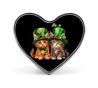 St Patricks Day Cats Lover Irish Funny Lapel Pins Heart Button Brooch Badge Pin Hat Clothes Bag Jewelry for Men Women