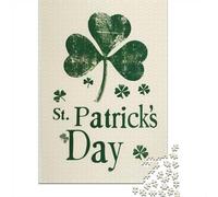 St Patricks Day Clover 1000 Piece Jigsaw Puzzle for Adults, 52x38cm/1000pcs, Relaxing Indoor Activity, Evening Leisure And Puzzle Lovers