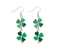 St. Patrick's Day Clover Crystal Beads Earrings Lucky Green Irish Shamrock Hat Beer Dangle Earrings Trendy Saint Patrick’s Day Party Outfit Jewelry Gifts, S, Zinc, No Gemstone