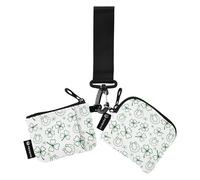 St. Patrick's Day Clover Lucky Green Spring 17 March Holiday Women Change Wallet Card Holder Small Detachable Wallet Purse with Keychain for Men Women 2-Pack, Multicoloured., 4.13"(L) x 3.5"(W),