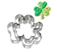 St Patricks Day Cookie Cutter, Irish Baking Mould Tool, Stainless Steel Kitchen Cutter, Strong Metal Construction, Funny Clover Shape Cookie and Cake Cutters for Party Snacks and the He