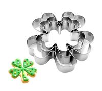 St Patricks Day Cookie Cutter, Irish Baking Mould Tool, Stainless Steel Kitchen Cutter, Strong Metal Construction, Funny Clover Shape Cookie and Cake Cutters for Party Snacks and the He