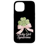 St Patricks Day Coquette Bow Shamrock Lucky Girl Syndrome Case for iPhone 15