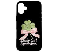 St Patricks Day Coquette Bow Shamrock Lucky Girl Syndrome Case for iPhone 16 Plus
