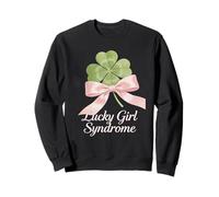St Patricks Day Coquette Bow Shamrock Lucky Girl Syndrome Sweatshirt