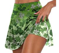 St Patrick's Day Costume Women Green Shamrock Skorts Irish Lady Fancy Skorts Active Athletic Skort Lightweight Running Skirt 2024 Irish Lucky Shamrock Dress