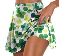 St Patrick's Day Costume Women Green Shamrock Skorts Irish Lady Fancy Skorts Active Athletic Skort Lightweight Running Skirt 2024 Irish Lucky Shamrock Dress