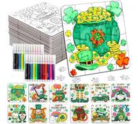 St Patricks Day Crafts for Kids & Adults Bulk, St. Patrick's Day Activities Classroom Gifts, Irish DIY Kits Jigsaw Puzzles with Pot of Gold, Leprechaun Shamrock, March Arts for Party Favors Supplies