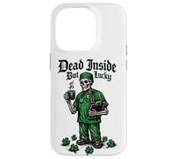 St Patricks Day Dead Inside But Lucky Doctor Skeleton Nurse Case for iPhone 14 Pro
