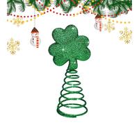 St Patricks Day Decor | Shiny Shamrock Tree Topper,Spiral Green Shamrock Ornaments | for Celebration Indoor Outdoor Living Room Office Apartment Women Adults Kids
