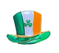 St Patrick's Day Decoration Celebration Irish Flag Pin Badge Brooch Gift Shamrock 3 Leaf Clover Hat (1)