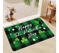 St Patricks Day Decorations Door Mat Shamrock Pattern Decorations Irish Holiday Themed St. Patrick's Day Welcome Door Mat Outdoor Indoor Home Entrance Decor Gifts 60 X 40 Cm for Family Friends
