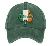 St Patricks Day Distressed Baseball Cap St Patricks Day Accessories Vintage Shamrock Letter Printed Irish Hat Breathable Unisex Cap for St. Paddy’sDay Parade and Family Celebrations Green