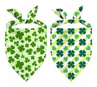 St. Patrick's Day Dog Bandana, 2 Pack Adjustable Holiday Party Pets Saint Patrick Day Bandana Triangle Bibs Lucky Dog Cat Scarf Set