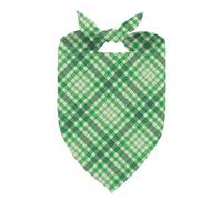 St. Patrick's Day Dog Bandana, Green Plaid Pet Bandana, Adjustable Triangle Dog Scarf for Small Medium Dogs, St. Patrick's Day Holiday Pet Photoshoot Accessories