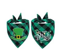 St. Patrick's Day Dog Bandana - Pet Triangle Scarf Classic Plaid Reversible Bibs Kerchief Saliva Towel Set Pet Costume Accessories for Small Medium Large Dogs Cats (Style 4)