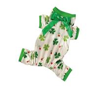 St. Patrick's Day Dog Green Dress for Small Dogs Girl,Four Leaf Outfits Skirt Dog,Puppy Dresses Clover Clothes,Pet Puppy Shirt,Cat Clothes Costume with Bow Female (K, XL)