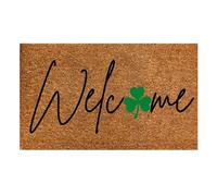 St Patricks Day Door Mat, Irish Green Clover Leprechaun Gnome Outdoor Mat for Front Door, Shamrock Clover Non Slip Welcome Doormat for Entrance Entryway Outside Home Decor (B)