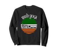 St Patrick's Day Drinking Meme Retro Sunset Irish Yoga Sweatshirt