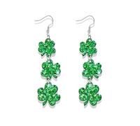 St. Patrick'S Day Earring for Women Lucky Clover Earrings St Patricks Day Shirt Dress Accessories Dangle Earring Stud Shamrock Earring Irish Jewelry Party Costume, M, Acrylic, No Gemstone