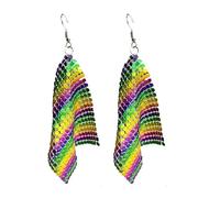 St. Patrick's Day Earrings Colorful Giltter Acrylic Irish Dangle Earrings Green Purple Yellow Drop Earrings St Patty's Jewelry Gift for Women, Zinc, metal