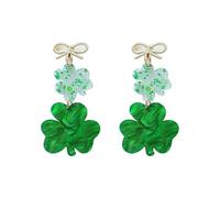 St Patricks Day Earrings for Women Acrylic Shamrock Dangle Earrings Irish Green Hat Clover Earrings Saint Patricks Day Accessories, One Size, Alloy Steel, No Gemstone