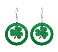 St Patrick's Day Earrings for Women Girls,Shamrock Dangle Earrings Green Clover Hat Drop Earrings Good Luck Hat earrings st. patricks day accessories Jewelry Gift, L, Acrylic, No Gemstone