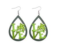 St.Patrick's Day Earrings for Women Green Gnome Drop Earrings Wooden Hat Irish Dangle Earrings for Women St Patty's Jewelry Gift, Zinc, No Gemstone