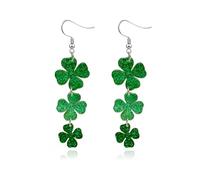 St Patrick's Day Earrings for Women,Irish Shamrock Drop Dangle Earrings Acrylic Green Clover Earrings Good Luck Holiday Jewelry, Acrylic, No Gemstone