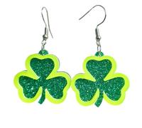 St Patrick'S Day Earrings For Women,Shamrock Dangle Earrings St Patricks Day Accessories Jewelry Gift For Party Lucky Leprechaun Costume St Patricks Day Outfits Irish Fancy Dress (11-C, 5cm)