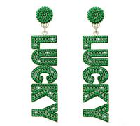 St Patricks Day Earrings Green Earrings for Women Shamrock Clover Earrings Lucky Irish Beaded Dangle Earring St Patty's Day Accessories