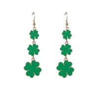 St Patricks Day Earrings Green Leaf Earrings for Women Irish Shamrock Acrylic Dangle Earrings Green Hat Clover Horseshoe Drop Earrings Lucky Jewelry Accessories for Irish Festival, M, Acrylic, No