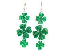 St. Patrick's Day Earrings Green Leaf Earrings for Women Shinning Lucky Clover Acrylic Drop Dangle Earrings Funny Beer Bottle Irish Shamrock Hook Earrings Holiday Party Jewelry, Acrylic, No Gemstone