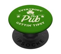 St Patricks Day Everybody In The Pub Saint Paddys Women Men PopSockets Adhesive PopGrip