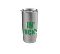 St Patricks Day Feckin Lucky Funny Irish Drinking Shamrock Stainless Steel Insulated Tumbler