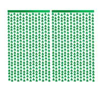 St Patrick's Day Foil Curtain Shamrock Green Backdrop Curtain for St.patricks Day Party Supply 2PCS..