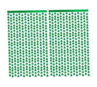 St Patrick's Day Foil Curtain Shamrock Green Backdrop Curtain for St.patricks Day Party Supply 2PCS..