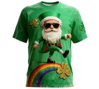 St Patrick's Day Funny Irish Celebration Graphic T-Shirt Casual Comfortable Fit, Green, S